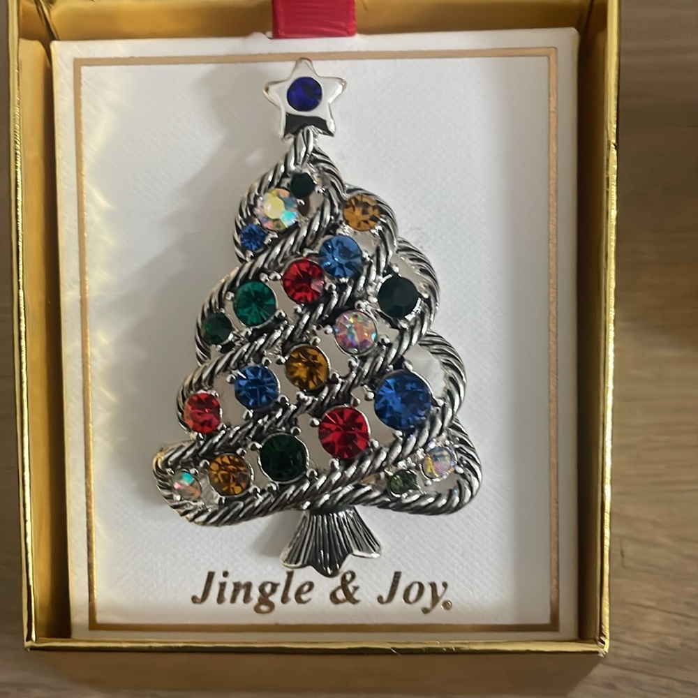 Jingle & Joy Colorful Christmas Tree Pin/Brooch